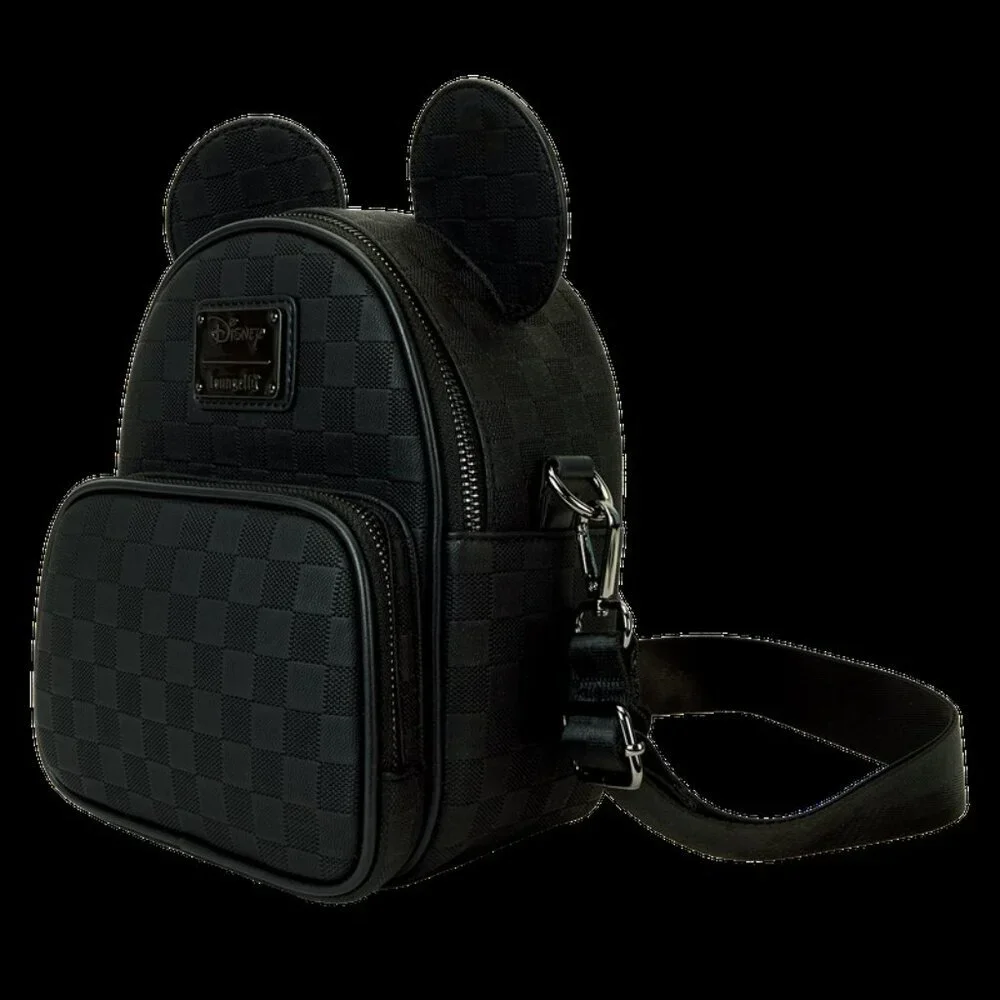 Mickey Mouse Checkered Texture Convertible Mini Backpack & Crossbody Bag NWT​